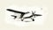 Hand-drawn Sketch Of Small Airplane In Muted Colorscape