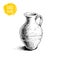 Hand drawn sketch style medieval jug. Ancient jug vector illustration.