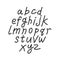 Hand drawn and sketched font, vector sketch style alphabet.