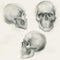 Hand Drawn skulls set. Pencil skulls Illustrations