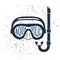 Hand drawn snorkeling mask textured vector illustration.