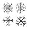 Hand drawn snowflake vector icon. Snow flake sketch doodle illus