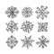 Hand drawn snowflakes. Ethnic design