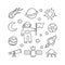 Hand drawn of Space doodle solar system vector illustration