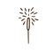 Hand drawn sparkler. Birthday clipart in doodle style.