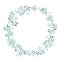 Hand drawn spring wreath with camomile flowers