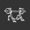 Hand drawn stand for exercises with a barbell doodle. Sketch sports equipment and simulators, icon. Decoration element. Isolated