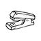 Hand drawn stapler doodle icon. Hand drawn black sketch. Sign symbol. Decoration element. White background. Isolated. Flat design