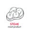 Hand drawn steak icon.