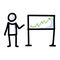 Hand Drawn Stick Figure Business Growth Chart. Concept of Finance Report Expression. Simple Incon Motif for Stock Money