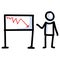 Hand Drawn Stick Figure Business Loss Chart. Concept of Finance Report Expression. Simple Incon Motif for Stock Money