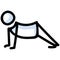 Hand Drawn Stick Figure Cobra Yoga Pose. Concept of Stretching Excercise for wellness Illustration. Simple Icon Motif