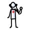 Hand Drawn Stick Figure Doctor with Stethoscope. Concept Health Care Medical Hospital. Simple Icon Motif for Hurt Treatement,
