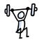 Hand Drawn Stick Figure Lifting Weight. Concept of Gym Excercise Journal Bullet. Simple Icon Motif for Health Activity. Sport,