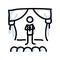 Hand Drawn Stick Figure Performer on Stage. Concept of Theatre Audience Actor. Simple Icon Motif for Comedy Performer