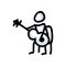 Hand Drawn Stick Figure Playing Guitar. Concept of Musical Instrument Performer. Simple Icon Motif for Entertainment Music