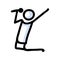 Hand Drawn Stick Figure Singer Performer. Concept of Concert with Microphone. Simple Icon Motif For Musical Stage