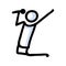 Hand Drawn Stick Figure Singer Performer. Concept of Concert with Microphone. Simple Icon Motif For Musical Stage Entertainer with