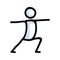 Hand Drawn Stick Figure Warrior Yoga Pose. Concept of Stretching Excercise for wellness Illustration. Simple Icon Motif