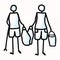 Hand Drawn Stick Figures Trash Collecting. Concept of Clean Up Earth Day. Simple Icon Motif for Environmental Earth Day