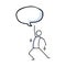 Hand drawn stickman disco dancer concept. Simple outline ballerina figure doodle icon clipart. For dance studio or