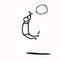 Hand Drawn Stickman Person Jumping in Air. Concept Physical Exercise. Simple Icon Motif . Hop Jump for Joy Stick Figure