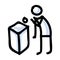 Hand Drawn Stickman with Trash Can. Concept of Collecting Rubbish and Recycling.. Simple Icon Motif for Environmental Earth Day,