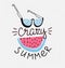 Hand drawn stylish typography lettering phrase on the grunge background - \'crazy summer\'.