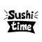 Hand-drawn sushi time lettering