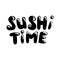 Hand-drawn sushi time lettering
