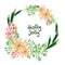 Hand drawn sweet watercolor seamless holiday pattern with different berry poinsettia flowers and leaves wreath