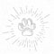 Hand Drawn Symbol of Pet Paw Doodle Zoo Vector Hatch Icon