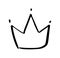 Hand drawn symbol of a stylized crown. Drawn with a black ink and brush. Vector illustration isolated on white. Logo design.