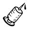 Hand drawn syringe doodle. Sketch pets icon. Decoration element. Isolated on white background. Vector illustration