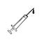 Hand drawn syringe doodle. Sketch style icon. Decoration element