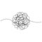 Hand drawn tangle of tangled thread. Sketch spherical abstract scribble shape. Vector illustration