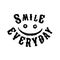 Hand drawn text of smile everyday