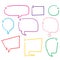 Hand drawn Texting boxes. Quote text design info boxes quotation bubble blog quotes symbols. Speech citation balloons, remark