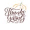 Hand drawn Thanksgiving typography poster. Celebration quote