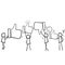 Hand drawn thumb icon symbol like and dislike Customer review rating. People give review rating and feedback. doodle