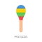 Hand drawn toy musical instruments for kids. Flat vector maracas illustration