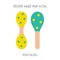 Hand drawn toy musical instruments for kids. Flat vector maracas illustration