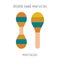 Hand drawn toy musical instruments for kids. Flat vector maracas illustration