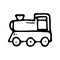 Hand drawn toy train doodle. Sketch children`s toy icon. Decorat