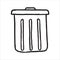 Hand drawn trash can doodle icon