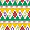 Hand drawn tribal ethnic colorful seamless pattern on white background