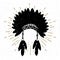 Hand drawn tribal icon with a textured headdress vector illustration