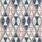 Hand drawn tribal textured argyle on grey background vector seamless pattern. Ethnic triangles geometric drawing