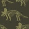 Hand drawn Triceratops dinosaur seamless vector pattern. Gender Neutral Jurassic silhouette for baby nursery. Home decor