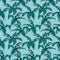 Hand drawn Tropical vector leaves on pastle mood and tone seamless pattern Vector Illustration